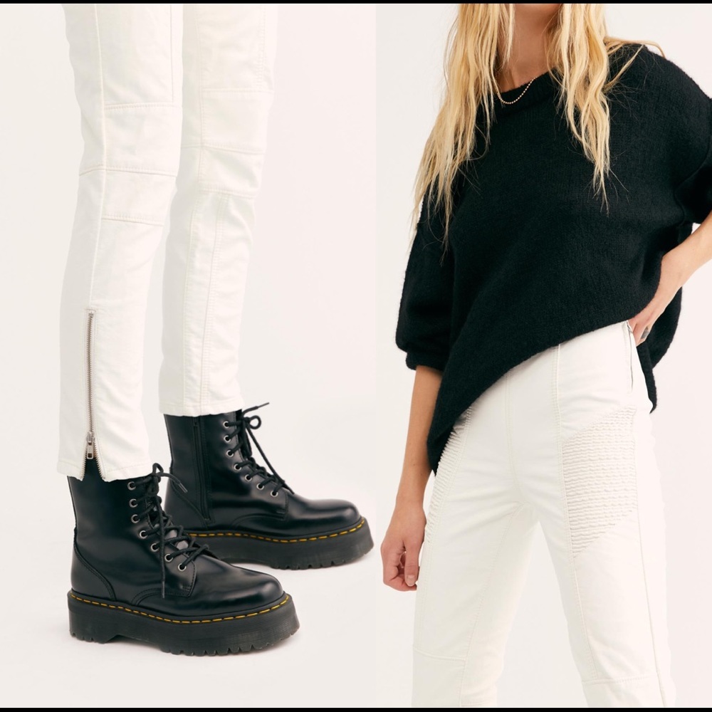 NWT Free People Kaelin Faux Leather White Pants 10 - Picture 4 of 16